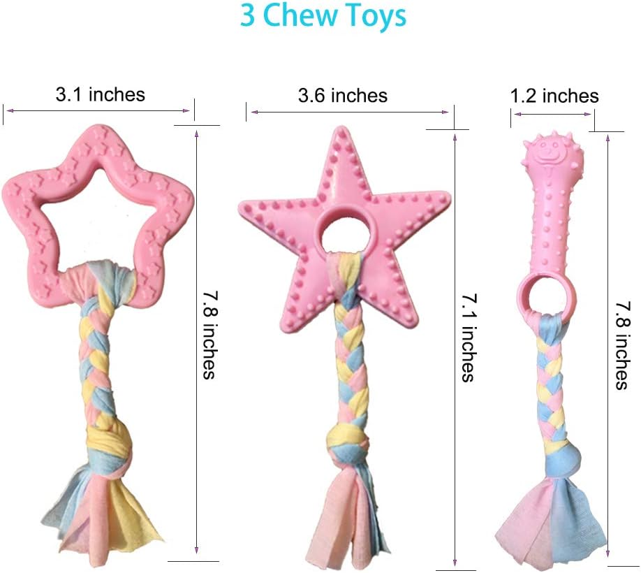 Manufacturer   Puppy Toys for Teething, Puppy Chew Toys for Small Dogs, Crinkle Dog Toys Small Breed Boredom and stimulating, Dog Toys for Small Dogs, Pink, 5-Pack    Dog toy