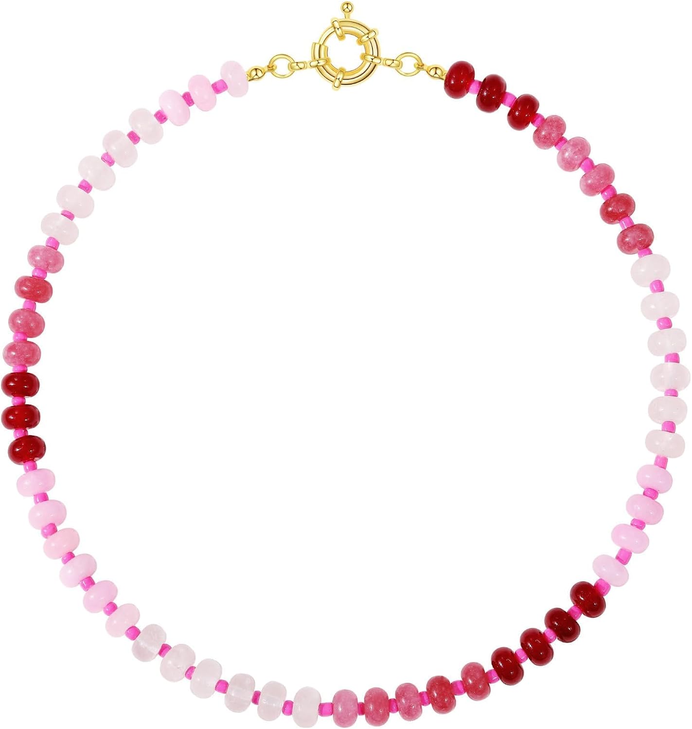 Manufacturer  KELORIS PATH Beaded Gemstone Necklaces for Women, Boho Colorful Bead Choker Necklace, Natural Stone Handmade Summer Jewelry for Beach  necklace