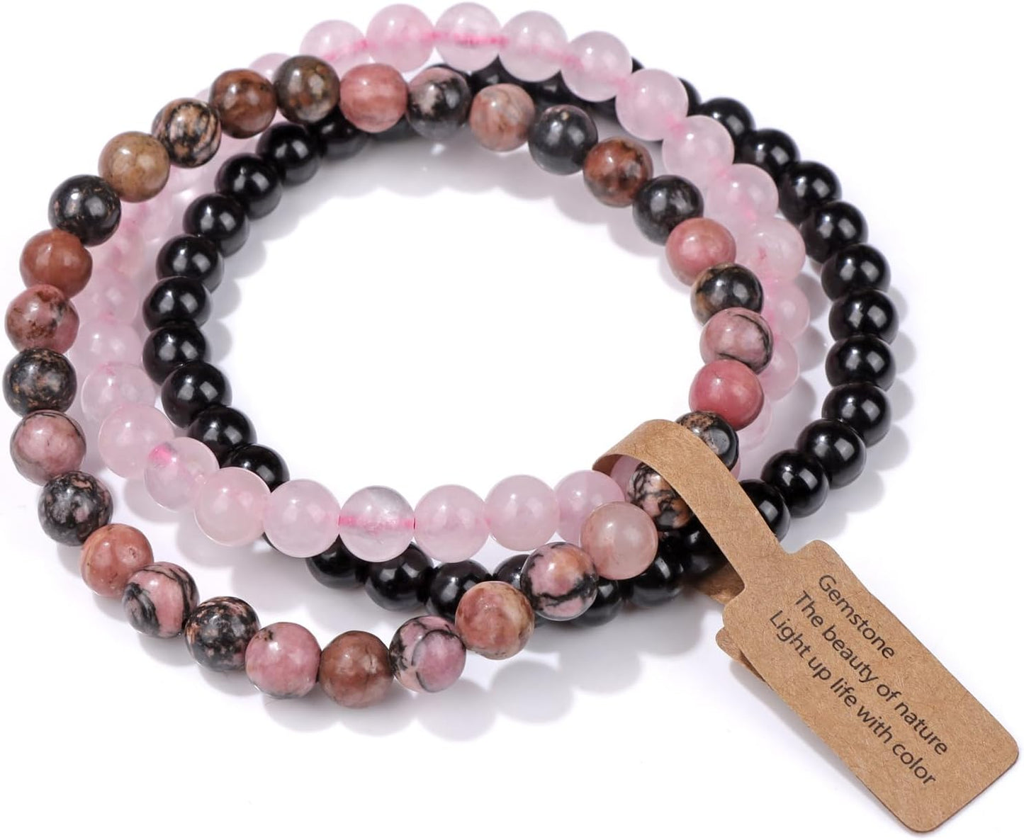Manufacturer  3 PCS Healing Crystal Bracelets for Women 8mm Natural Stone Beaded Stretch Bracelet Amethyst Jewelry Gifts  bracelets