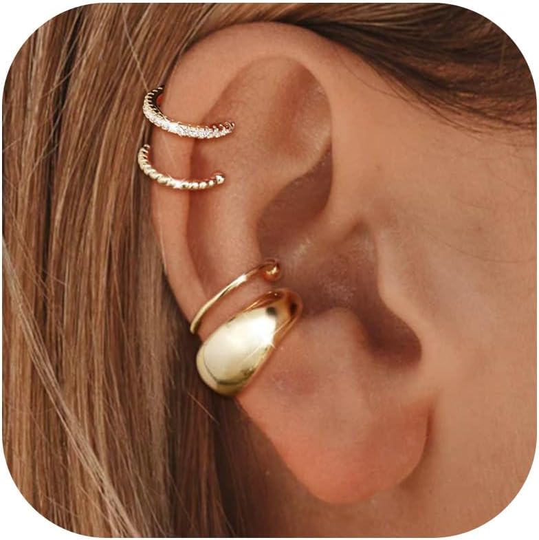 Manufacturer  Ear Cuffs Non Piercing Ear Cuff Earrings for Women Trendy Clip on Cartilage Earring Stacks Non Pierced Fake Earrings Jewelry Birthday Christmas Gifts Stocking Stuffers  earring