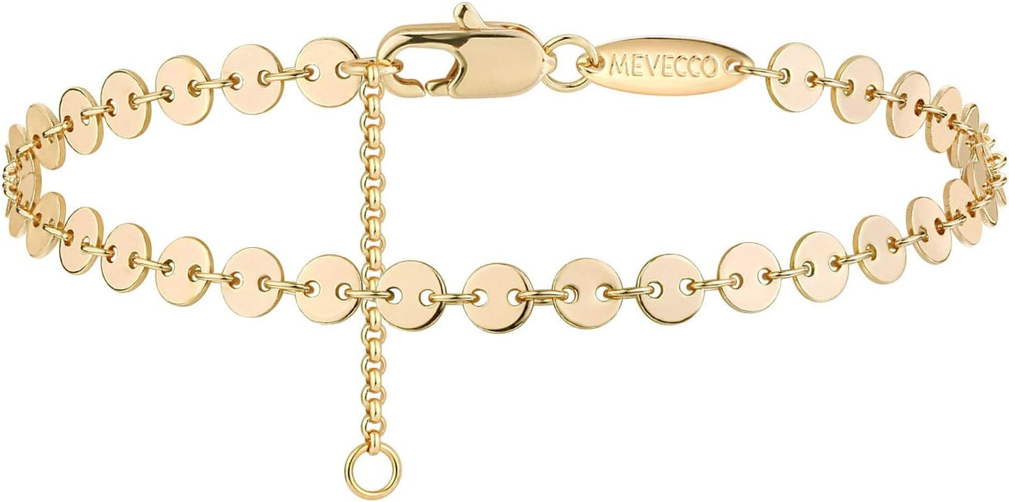 Manufacturer  MEVECCO Bracelet for Women 14K Gold Plated Dainty Chain Simple Jewelry Cute Handmade Minimalist for Her  bracelets