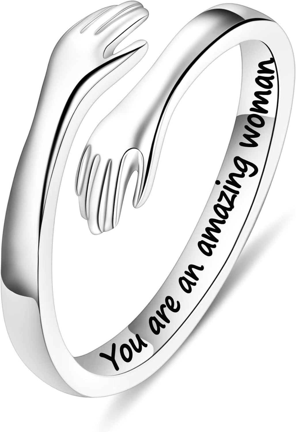 Manufacturer  Yesteel S925 Sterling Silver Hug Ring for Women Teen Girls, Adjustable Ring Jewelry Mothers Day Birthday Gifts for Daughters Mom Sister Wife Friends Grandma   rings