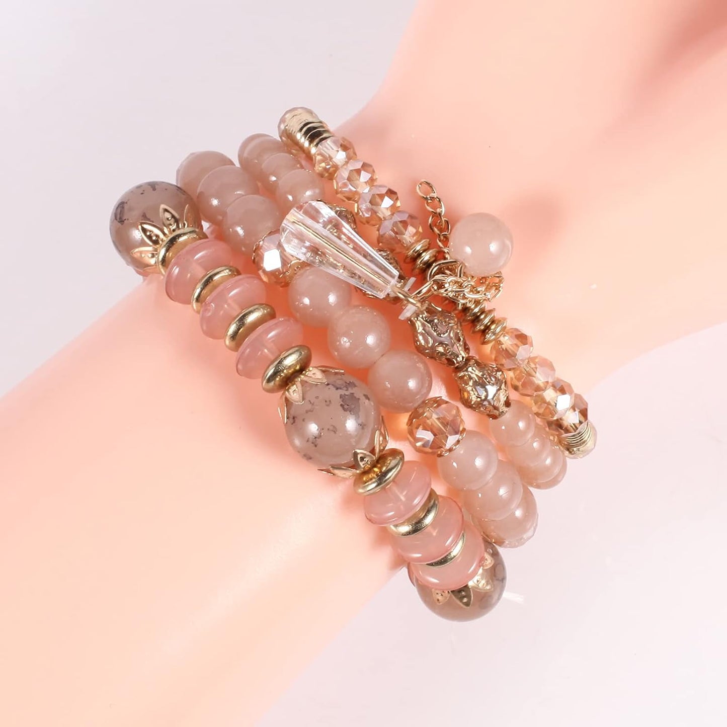Manufacturer  Bohemian Boho Stackable Bracelets for Women Set, Girls Stretch Multilayer Stack Beads Colorful Beaded Charm Bracelets Girl Handmade Jewelry  bracelets