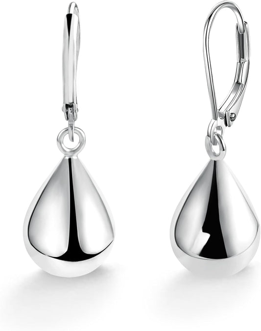 Manufacturer  925 Sterling Silver Teardrop Leverback Earrings for Women Girls Waterdrop Tear Drop Dangle Earrings Jewelry Hypoallergenic Silver Teardrop Leverback Dangle Earring for Women  earring