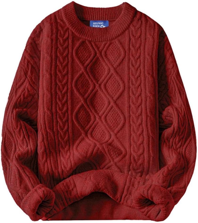 Manufacturer  Aelfric Eden Oversized Sweater 90s Vintage Cable Knit Long Sleeve Women Heavy Crewneck Pullover   sweaters