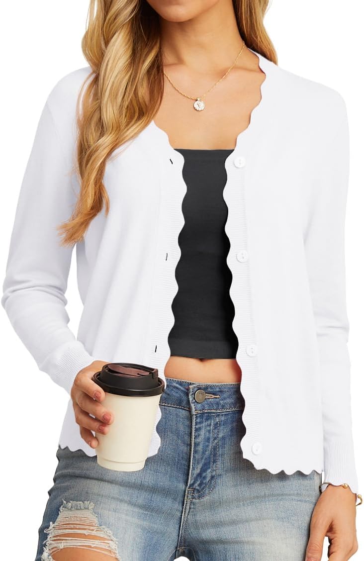 Manufacturer  GRECERELLE Women's Long Sleeve V-Neck Button Down Cardigan Knit Shrugs Sweater   sweaters