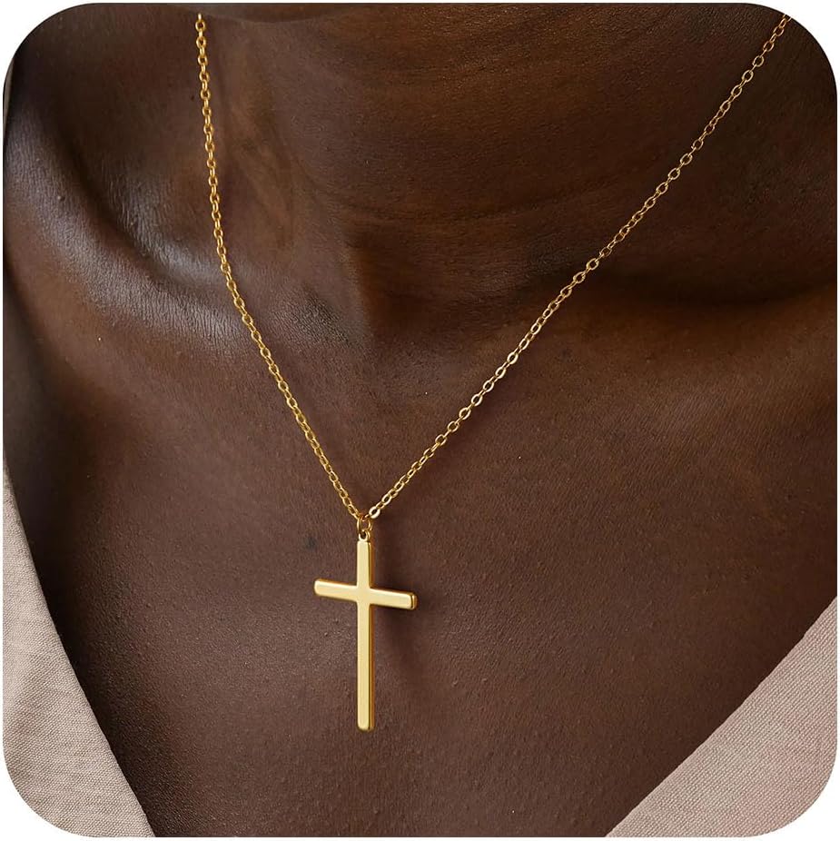 Manufacturer  M MOOHAM Cross Necklace for Women - Dainty Cute Bubble 3D Cross Pendant Necklace Sideways Cross Choker Layered 14K Real Gold Plated Cross Necklace Gifts for Women Girls  necklace