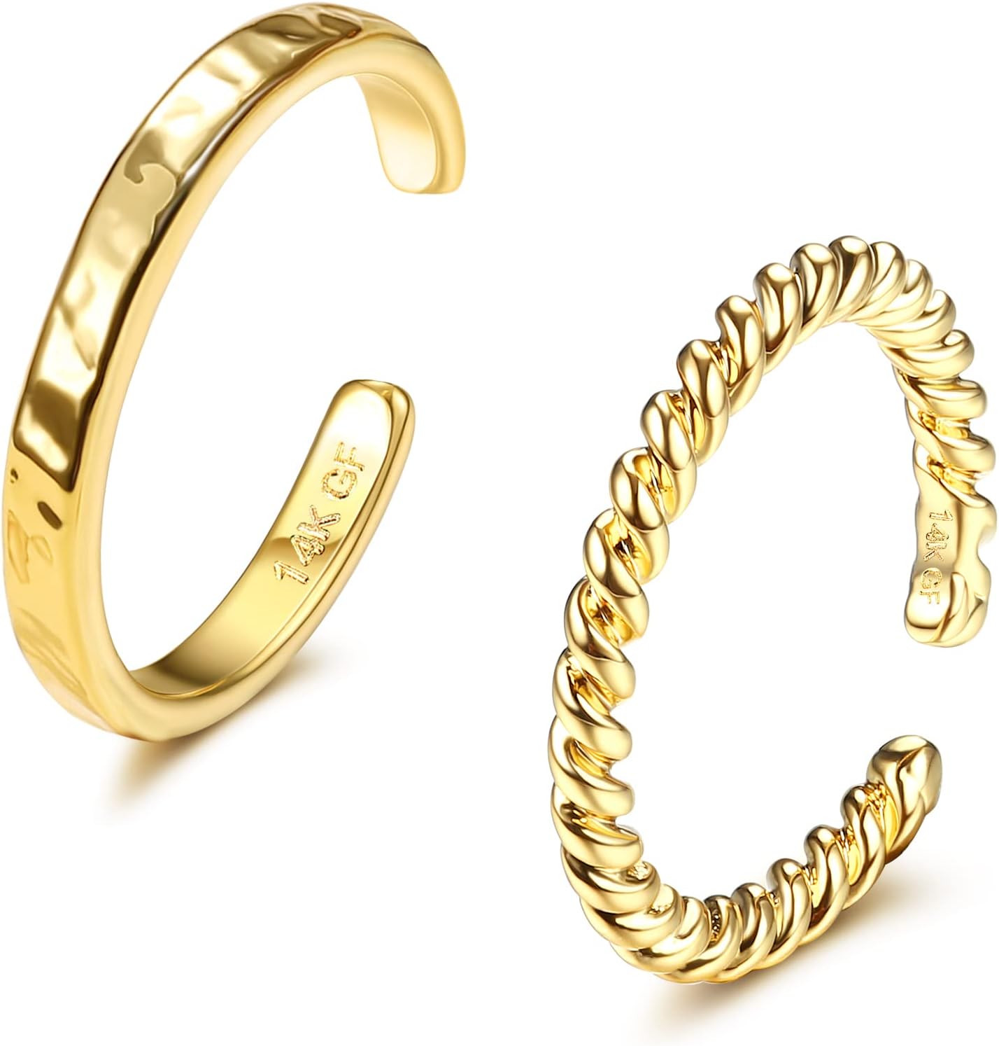 Manufacturer  IRONBOX 14K Gold Filled Toe Rings for Women Simple Open Band Toe Ring Adjustable Toe Rings   rings