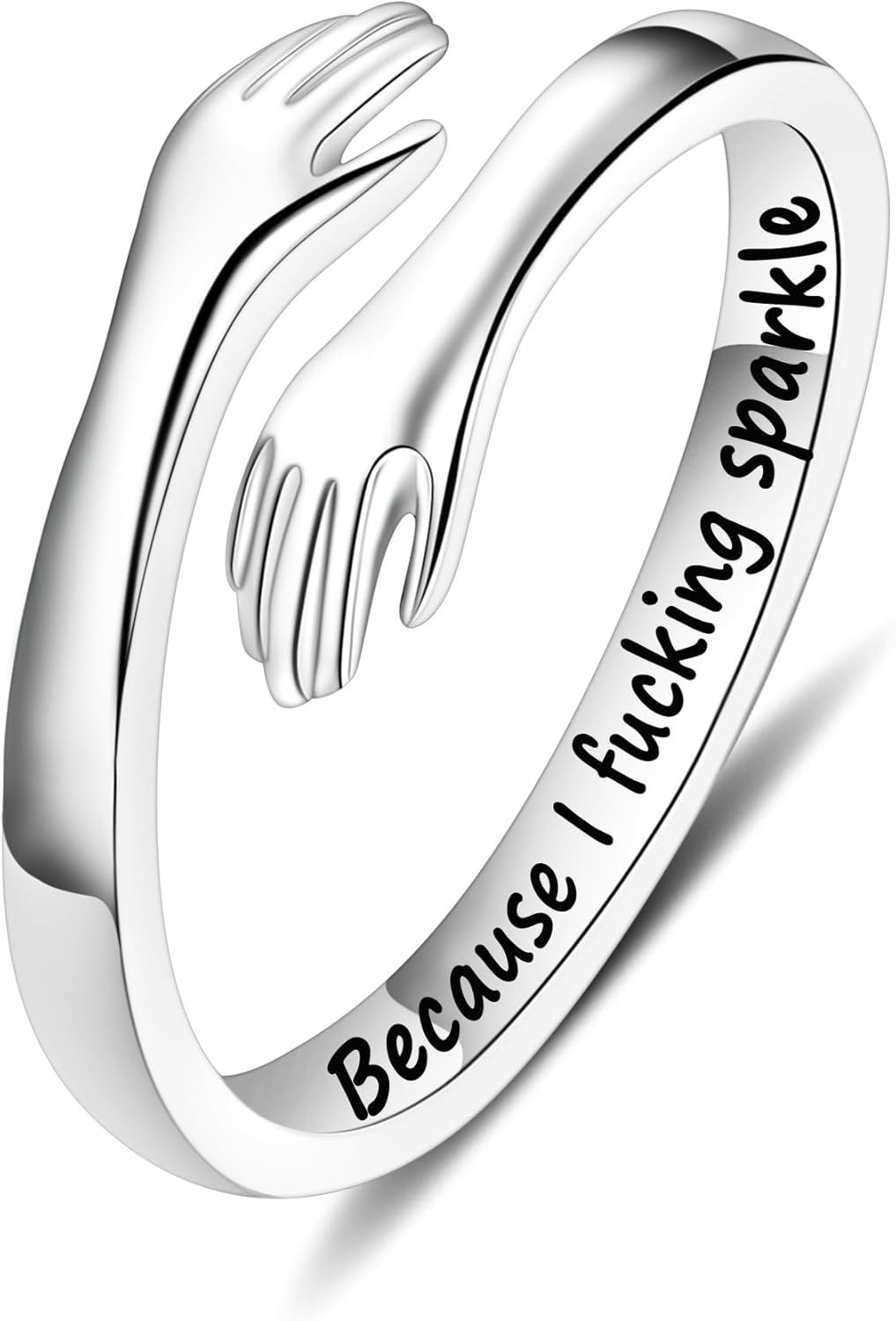 Manufacturer  Yesteel S925 Sterling Silver Hug Ring for Women Teen Girls, Adjustable Ring Jewelry Mothers Day Birthday Gifts for Daughters Mom Sister Wife Friends Grandma   rings