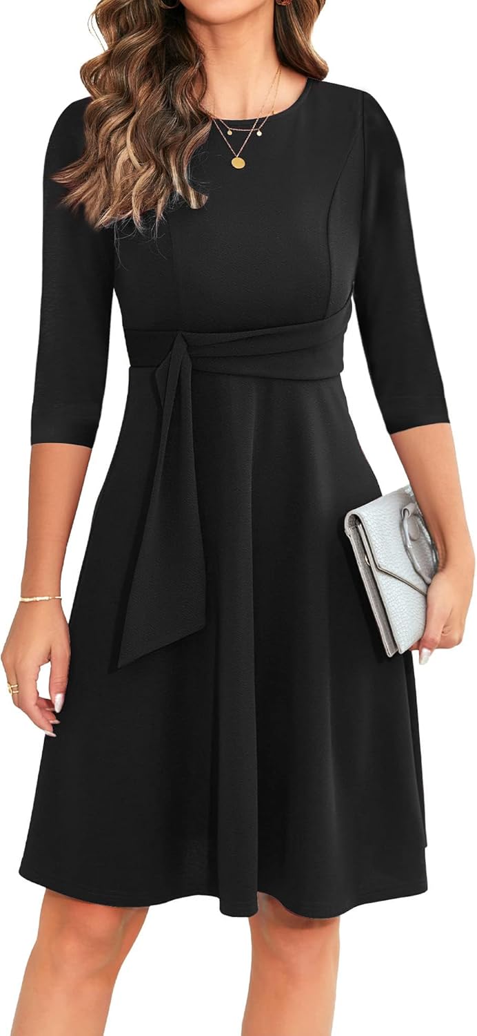 Manufacturer  OWIN Womens  Elegant Ruffle Sleeve Flared A Line Swing Casual Party Cocktail Dresses dresses