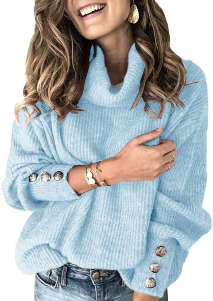 Manufacturer  Women's Oversized Turtleneck Chunky Pullover Sweaters Cowl Neck Long Sleeve Winter Slouchy Loose Knit Sweaters   sweaters