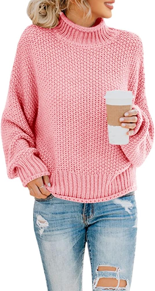 Manufacturer  Saodimallsu Womens Turtleneck Oversized Sweaters Batwing Long Sleeve Pullover Loose Chunky Knit Jumper   sweaters