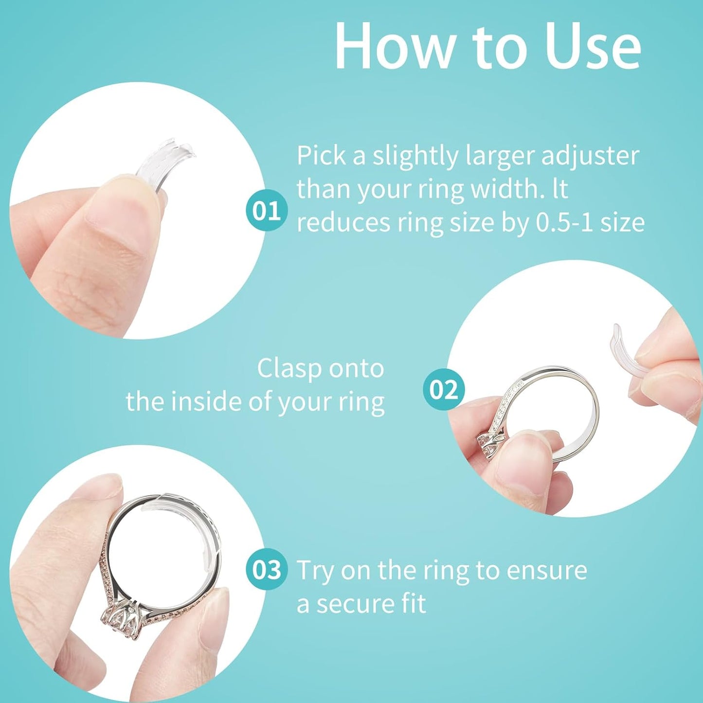Manufacturer  Ring Sizers for Loose Rings, 8 Pack 8 Sizes, Ring Size Adjuster, Invisible Ring Guards for Women and Men, Ring Resizer with Polishing Cloth，Fits Bands Width to 1-8mm   rings