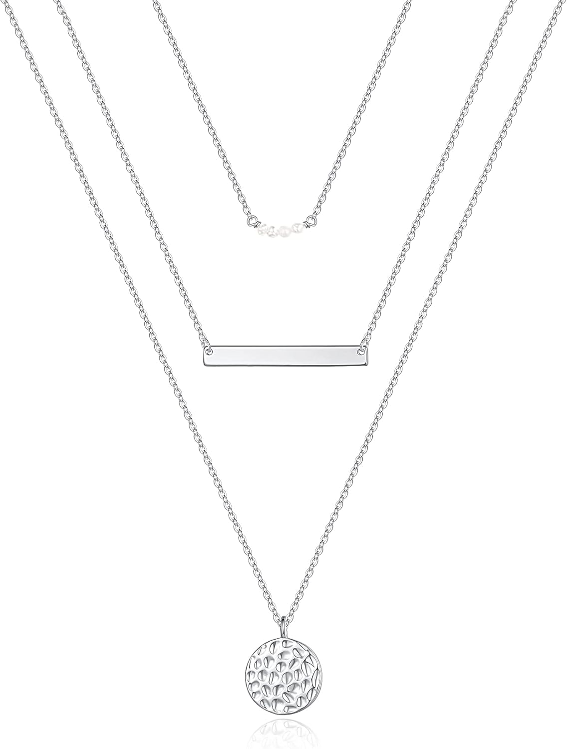 Manufacturer  Turandoss Dainty Layered Choker Necklace, Handmade 14K Gold Plated Y Pendant Necklace Multilayer Bar Disc Necklace Adjustable Layering Choker Necklaces for Women  necklace