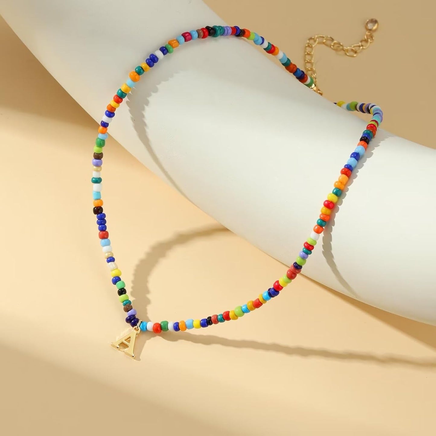 Manufacturer  Yoosteel Colorful Beaded Initial Necklaces for Girls Gifts - Cute Initial Necklaces for Teen Girl Women Trendy Letter Necklace Jewelry for Girls Kids Personalized Birthday Back to School Gifts  necklace