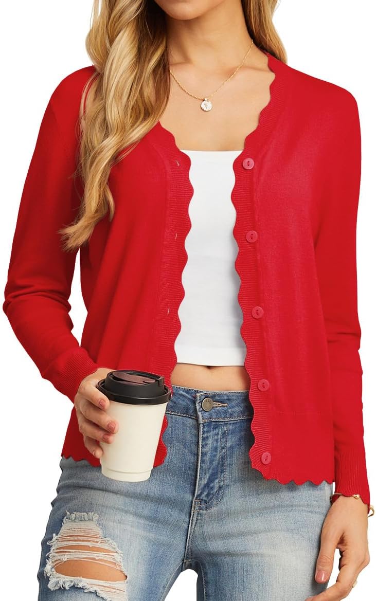 Manufacturer  GRECERELLE Women's Long Sleeve V-Neck Button Down Cardigan Knit Shrugs Sweater   sweaters