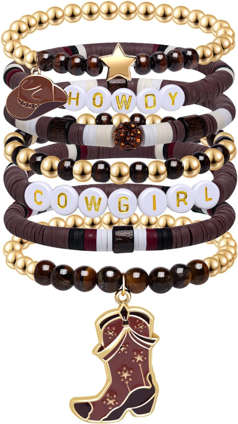 Manufacturer  Artlunar Western Cowgirl Beaded Stretch Bracelets, Stackable cowgirl hat boot accessories, Bohemian Jewelry for Women Girls Teens Christmas Birthday Gift  bracelets