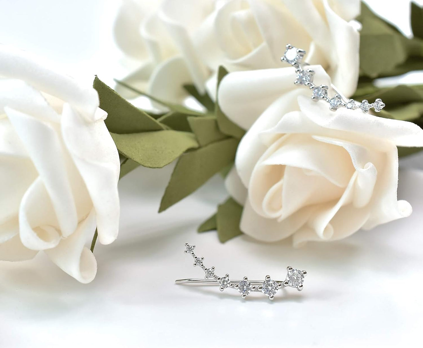 Manufacturer  Sterling Silver 7 Crystals Ear Cuffs Climber Cartilage Earrings Dainty Trendy Jewelry Hypoallergenic Fashion Earring Charms Birthday Gift for Women  earring