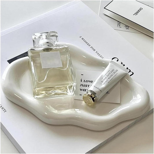 Manufacturer  Small Jewelry Dish for Women, Gifts for Mom, Ceramic Jewlery Tray Ring Holder, Vanity Ring Dish Cute Cloud Tray, Nightstand Decor Trinket Bowl for Earrings, Perfume, Keys, White Jewelry Plate   rings