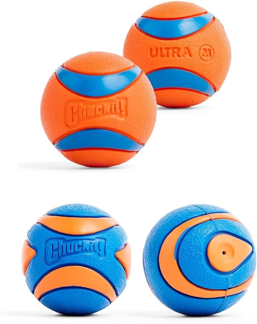 Manufacturer   Chuckit! Ultra Ball Dog Toy with Chuckit! Cleaning Bucket Bundle, Bouncy Fetch Pet Toys For Dogs 20-60 lbs, Interactive Dog Toys, Durable Rubber, Size Medium, 2.5-inch Diameter, 8-Pack of Balls    Dog toy