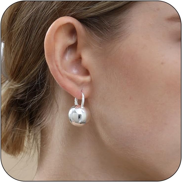 Manufacturer  Ascona Gold/Silver Plated Hoop Earrings, Gold Plated Ball Drop Dangle Hypoallergenic Lightweight Earrings for Women  earring