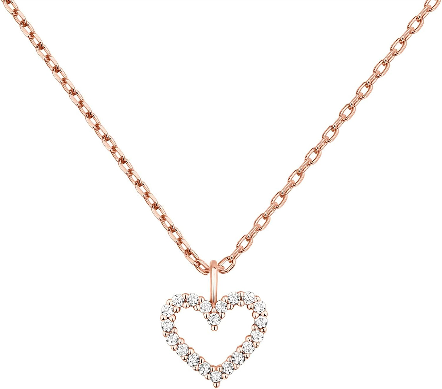 Manufacturer  PAVOI 14K Gold Plated Cubic Zirconia Heart Necklace | Cute Dainty Love Pendant Necklaces for Women  necklace