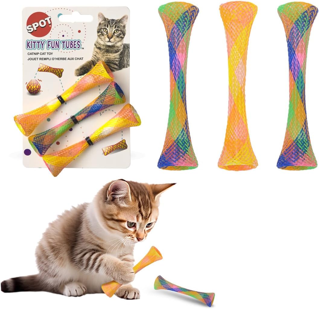 Manufacturer  SPOT Kitty Fun Tubes Cat Toy | Bouncy Cat Toy with Catnip Inside for Cats and Kittens to Bite, Swat and Chase | Interactive Cat Toy | 3 Pieces    Cat toy