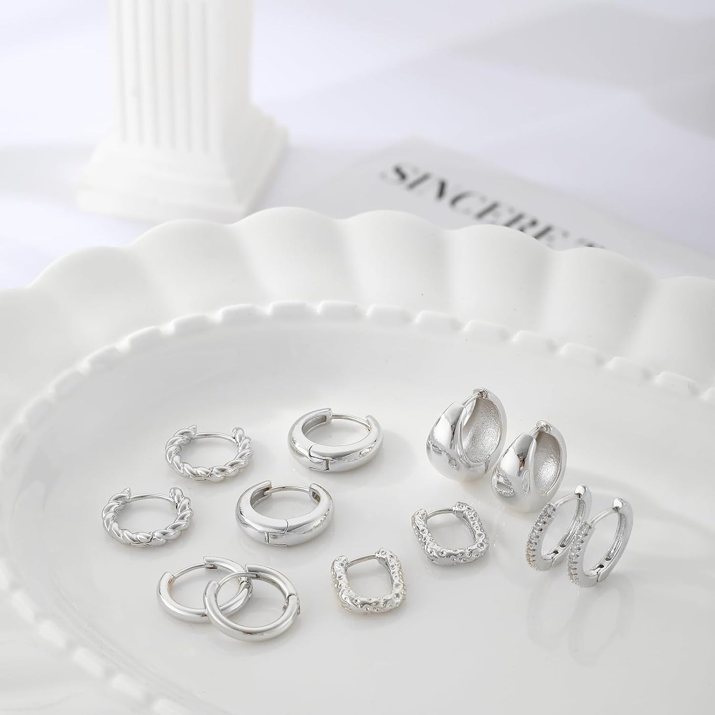 Manufacturer  6 Pairs 14K Gold Hoop Earrings for Women,Chunky Hoop Earrings Multipack Hypoallergenic,Lightweight Hoop Earrings for Women Gold Jewelry Gifts  earring