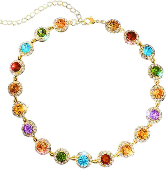 Manufacturer  ACEDRE Colorful Crystal Choker Necklace Sparkly Rhinestone Chokers Necklaces Gold Chain Party Prom Neck Jewelry for Women  necklace