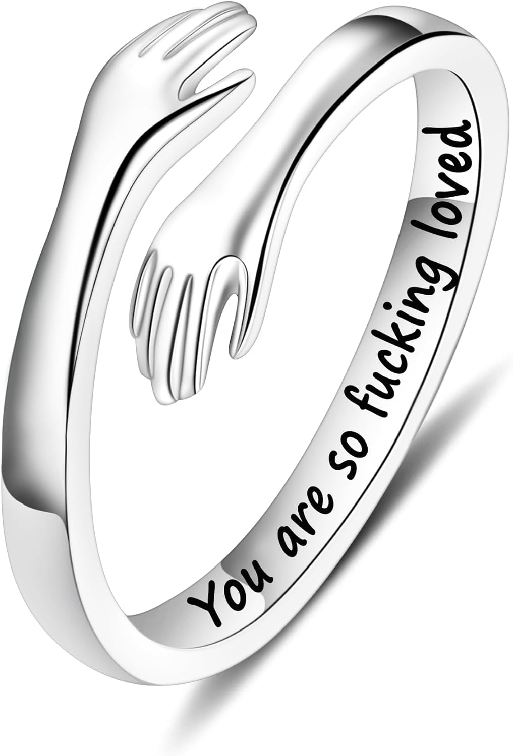 Manufacturer  Yesteel S925 Sterling Silver Hug Ring for Women Teen Girls, Adjustable Ring Jewelry Mothers Day Birthday Gifts for Daughters Mom Sister Wife Friends Grandma   rings