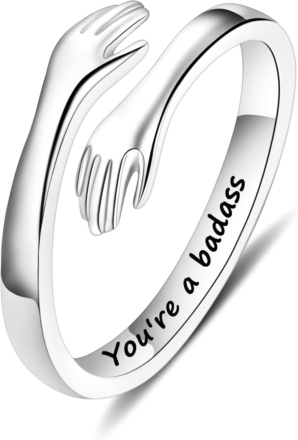 Manufacturer  Yesteel S925 Sterling Silver Hug Ring for Women Teen Girls, Adjustable Ring Jewelry Mothers Day Birthday Gifts for Daughters Mom Sister Wife Friends Grandma   rings