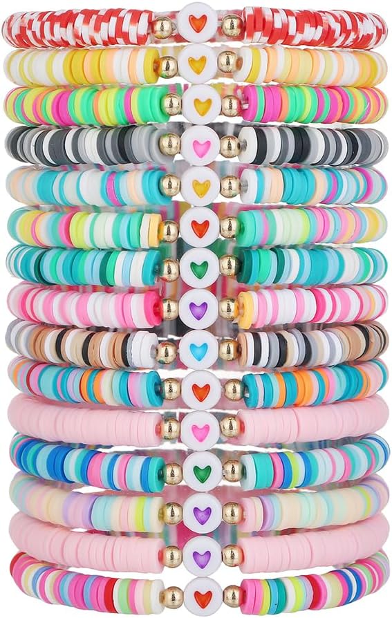 Manufacturer  Friendship Bracelets Boho Stackable Bracelets for Women Surfer Heishi Clay Bead Bracelets Stretch Preppy Bracelets Colorful Boho Bracelets for Women  bracelets