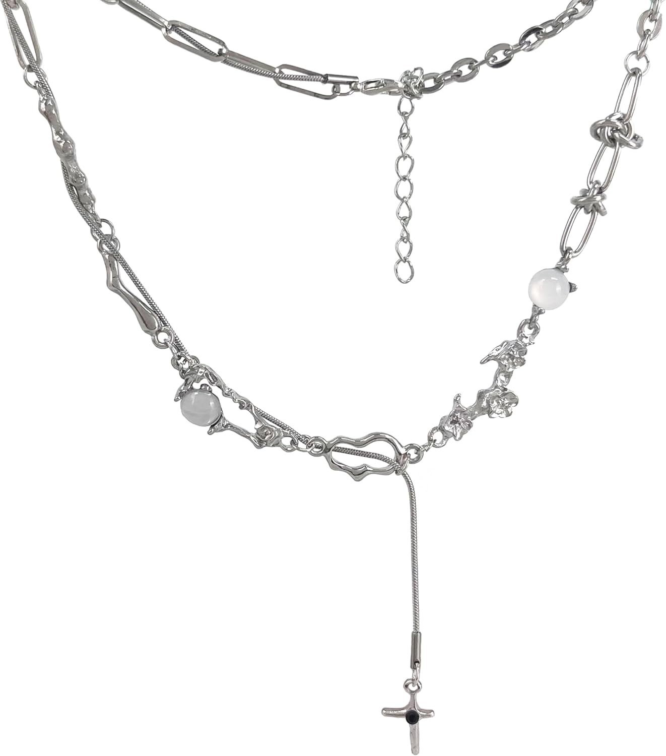 Manufacturer  Y2k Irregular Necklace Star Pendant Moonlight Stone Fashion Collar Chain Design Spicy Silver Jewelry for Women  Necklace