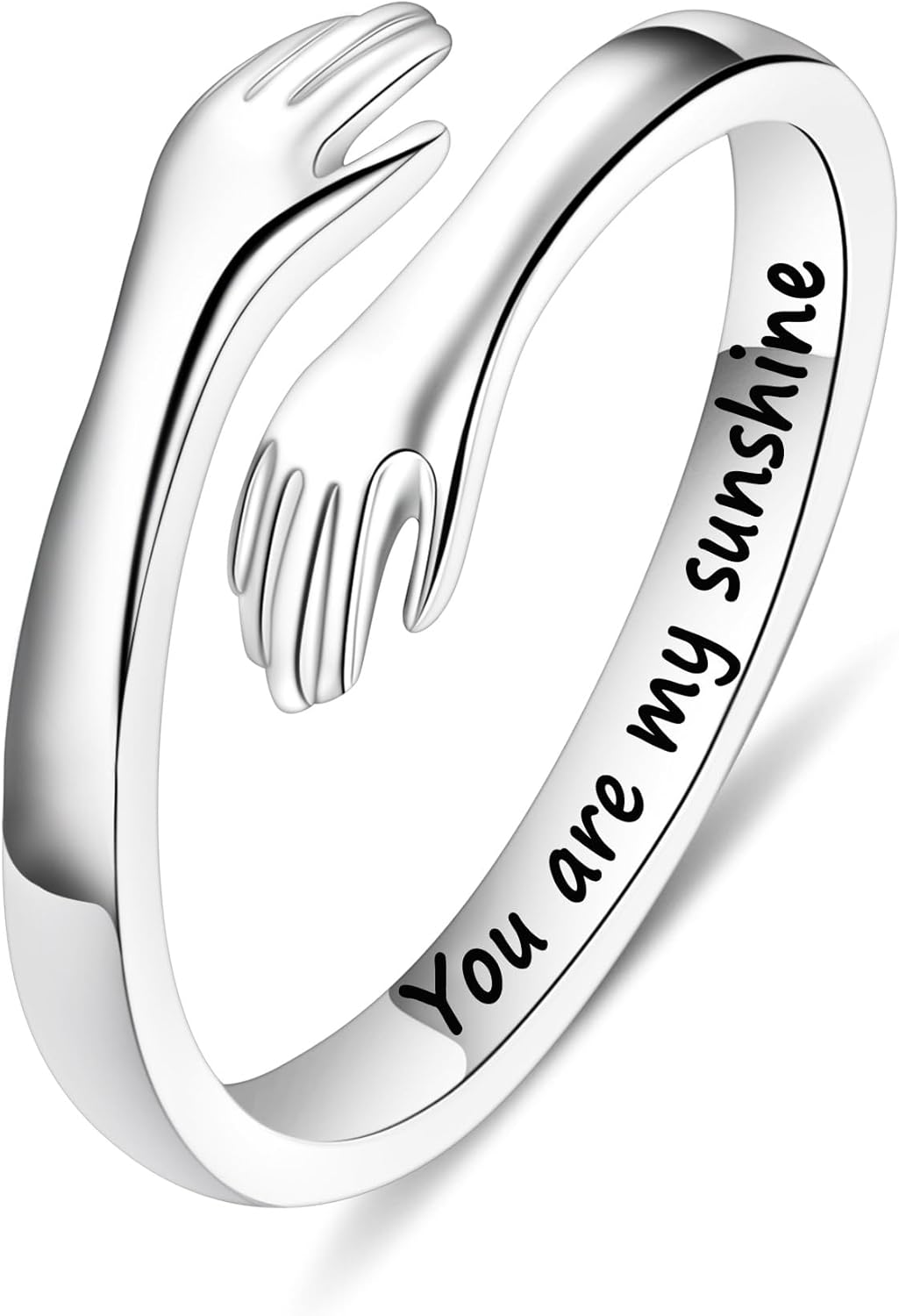 Manufacturer  Yesteel S925 Sterling Silver Hug Ring for Women Teen Girls, Adjustable Ring Jewelry Mothers Day Birthday Gifts for Daughters Mom Sister Wife Friends Grandma   rings