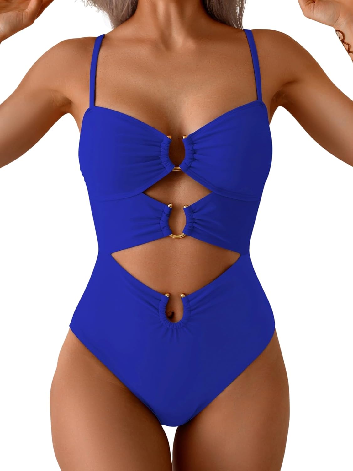 Manufacturer  Eomenie One Piece Swimsuit for Women Ring Linked Monokini Sexy Bathing Suit Cutout Swim Suit  Swimsuit