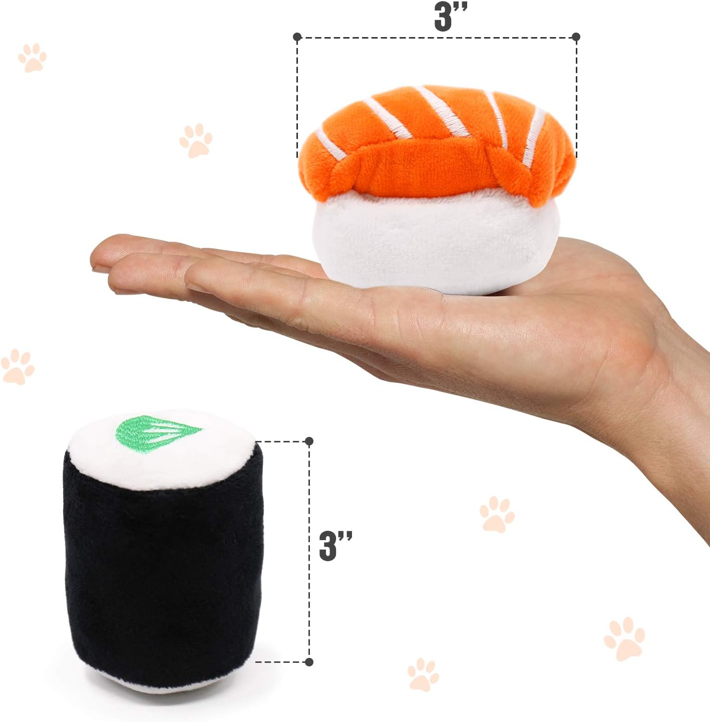 Manufacturer  CiyvoLyeen 6 Pack Sushi Cat Toys with Catnip Sushi Roll Pillow Kitten Chew Bite Supplies Boredom Relief Fluffy Kitty Teeth Cleaning Chewing Cat Lovers Interactive Plush    Cat toy