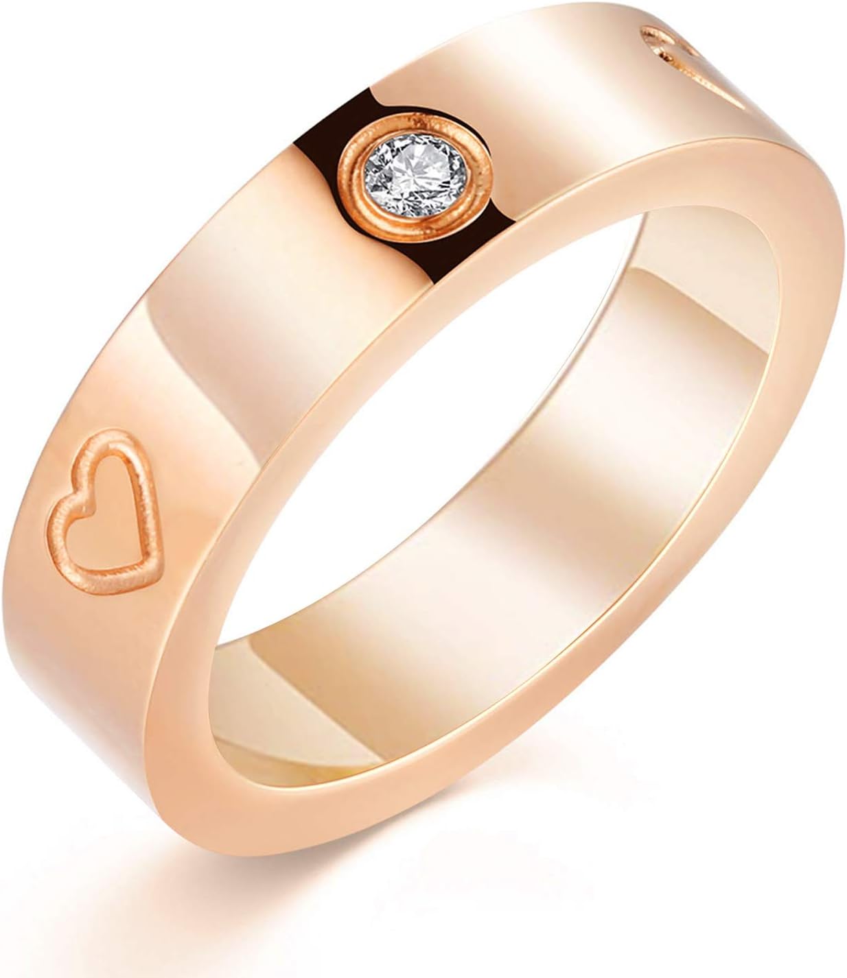 Manufacturer  PDWZNBA Love Friendship Ring 18K Gold Silver Rose Plated Cubic Zirconia Stainless Steel Promise Ring Wedding Band Jewelry Birthday Gifts for Women   rings