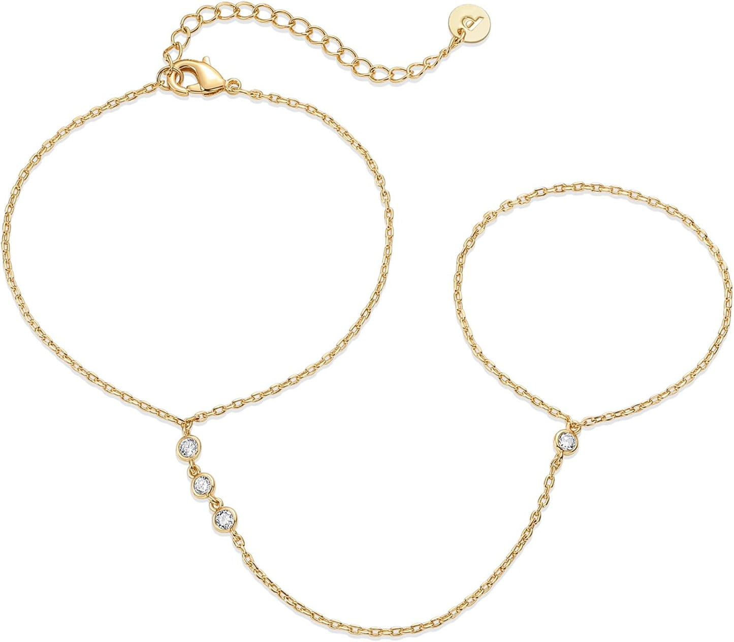 Manufacturer  PAVOI 14K Gold Plated Freshwater Pearl Gold Hand Chain Bracelet for Women - Trendy Ring Bracelet Hand Chain Body Jewelry  bracelets