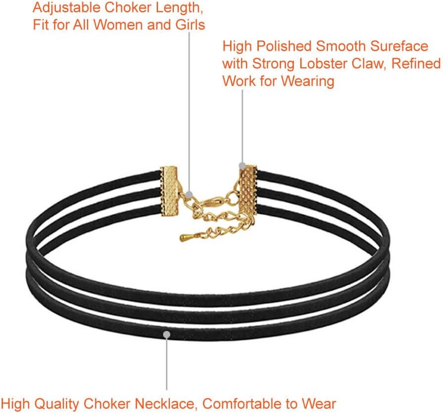 Manufacturer  PAXCOO 10PCS Black Velvet Choker Necklaces with A Stroage Bag for Women  necklace