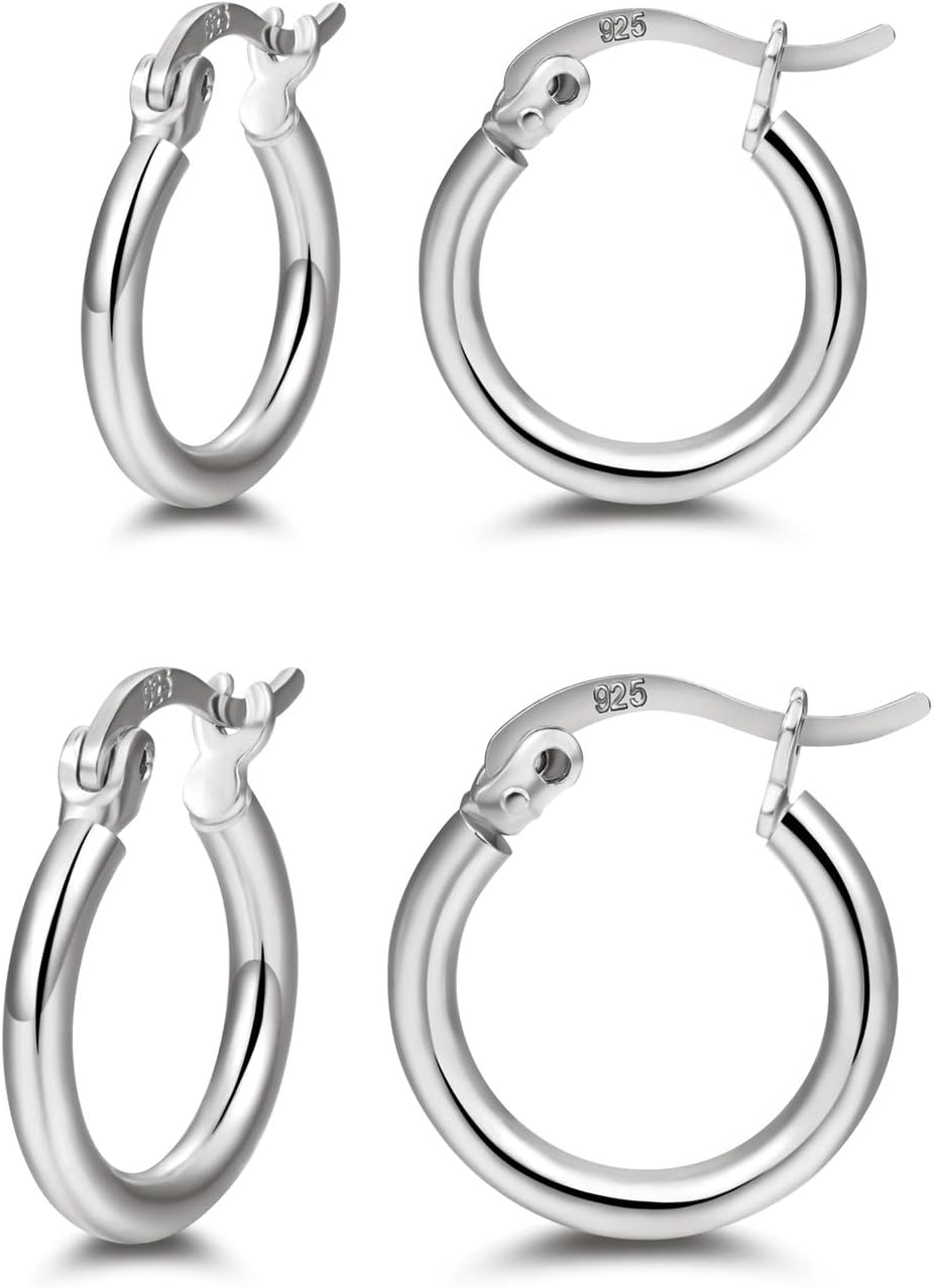 Manufacturer  14K Gold Plated Hoop Earrings for Women, 4 Pairs Sterling Silver Post Small Hoops, Gold Huggie Earrings Set for Women Men (13mm 15mm 20mm 25mm)   rings