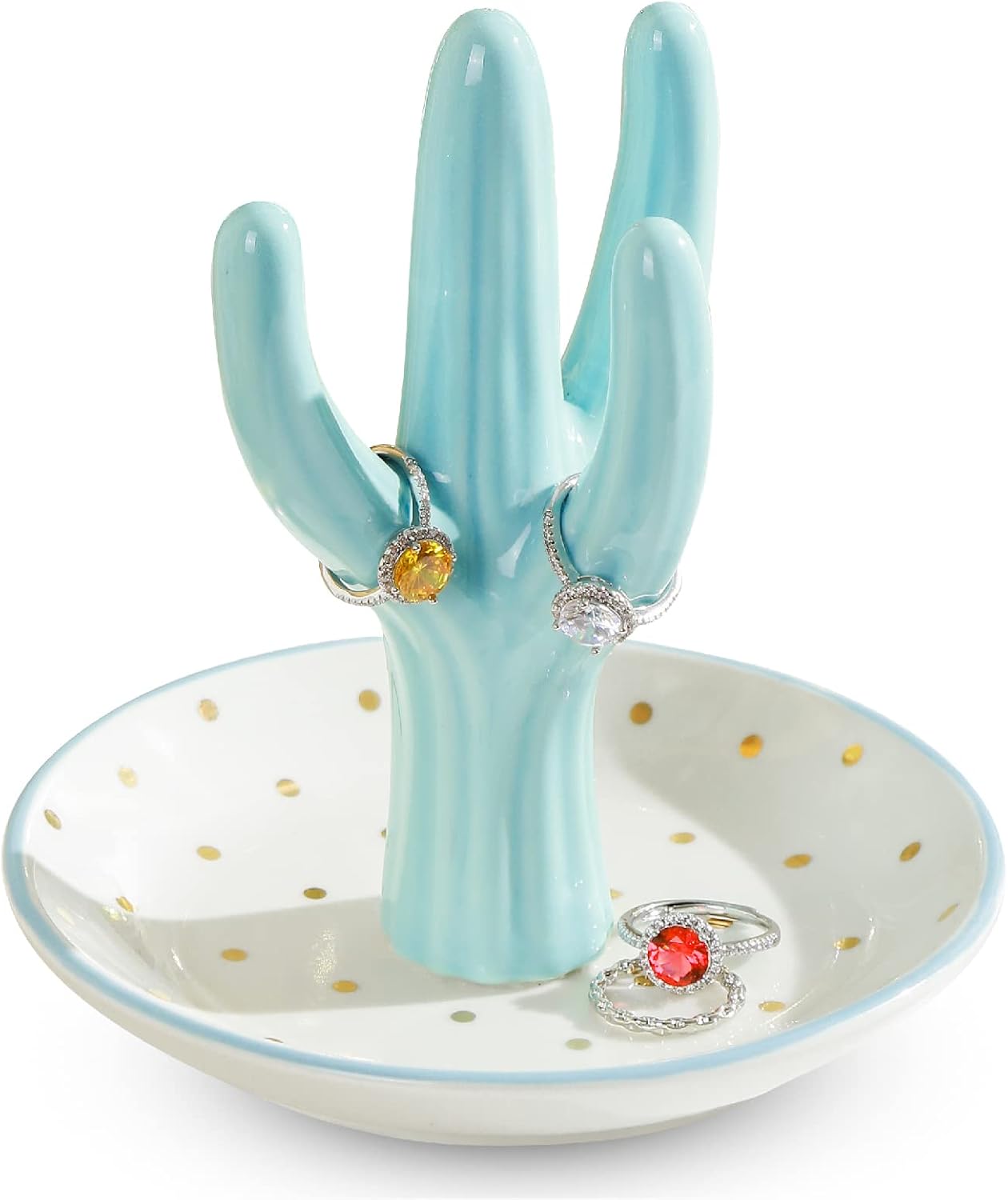 Manufacturer  PUDDING CABIN Aloe Ring Holder,Cactus Ring Dish,Jewelry Holder Trinket Tray for Rings Earrings Necklace Organizer,Bridesmaid Christmas Birthday Gift for Women Girls   rings