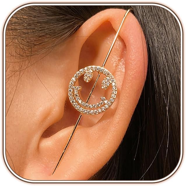 Manufacturer  Vintage Ear Wrap Crawler Hook Earrings Crystal Long Piercing Star-Shape Lightning Bolt Exaggerate Wrap Climber Earrings Gold Silver Cz Ear Cuff Earrings for Women  earring