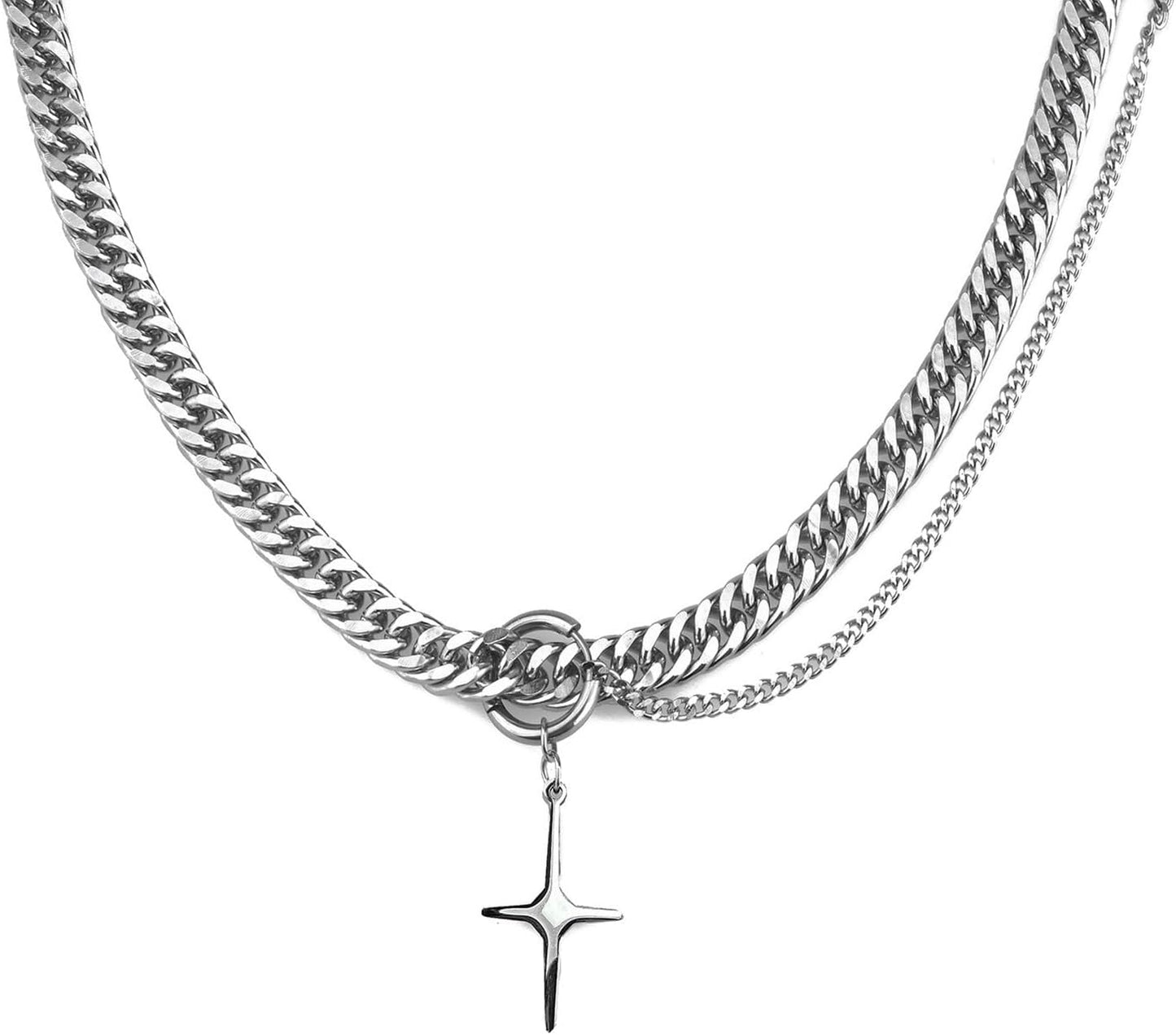 Manufacturer  Y2k Irregular Necklace Star Pendant Moonlight Stone Fashion Collar Chain Design Spicy Silver Jewelry for Women  Necklace