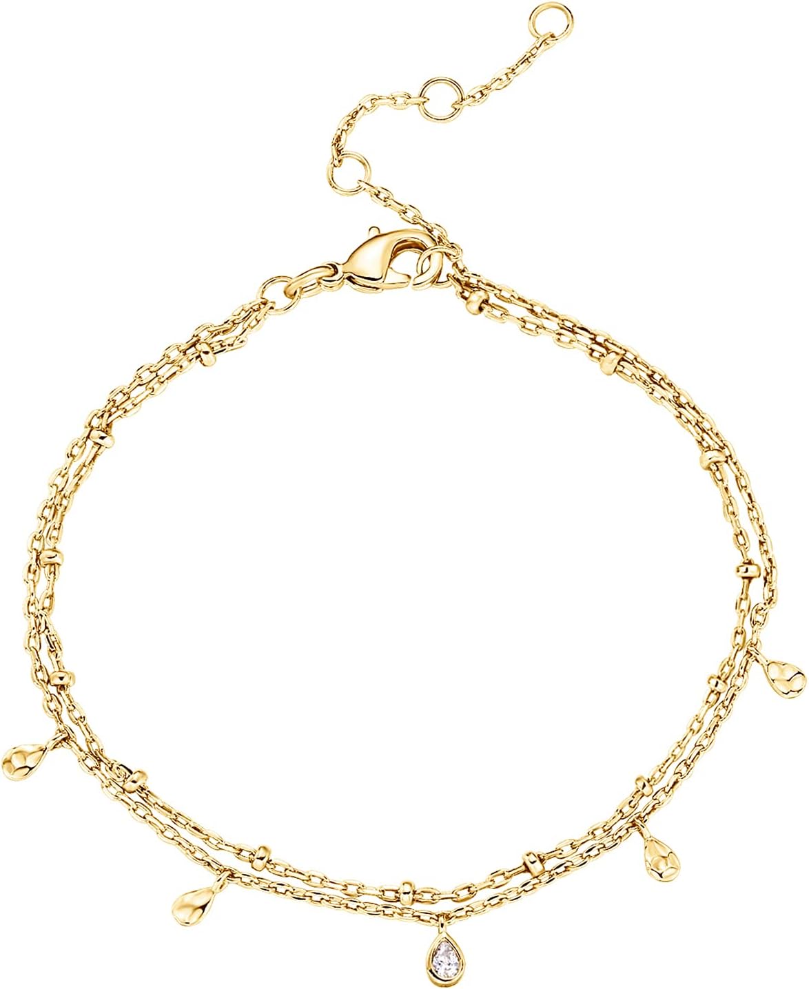 Manufacturer  PAVOI 14K Gold Plated Beaded Bracelet for Women | Stackable Gold Bead Bracelet | Adjustable Dainty Gold Jewelry  bracelets