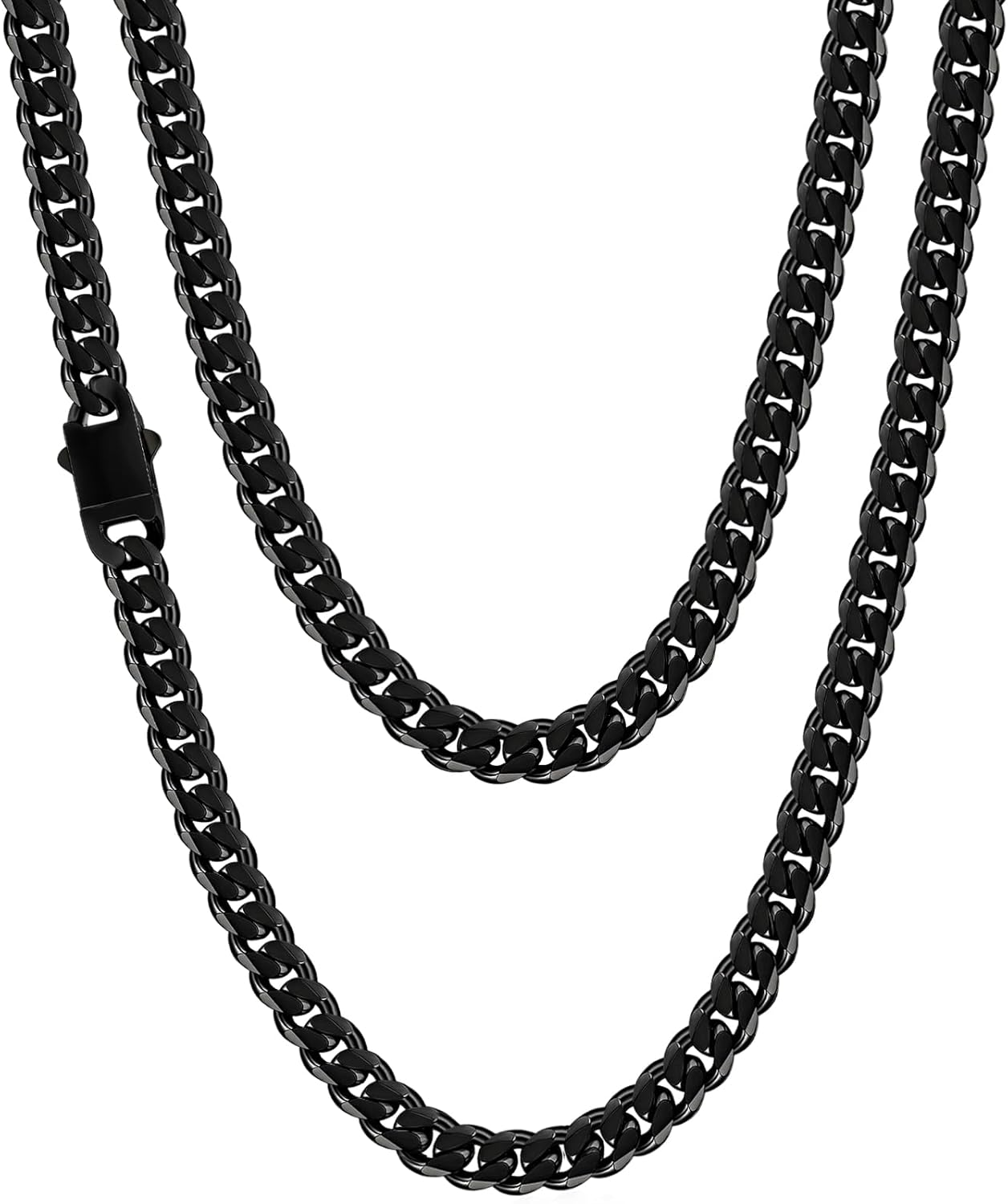 Manufacturer  Fiusem 3.5mm Cuban Link Chains for Men, women，Silver Tone/Black/14K Gold Plated Stainless Steel Necklace Chain, Mens Necklace 16, 18, 20, 22, 24, 26, 28 Inch  Necklace