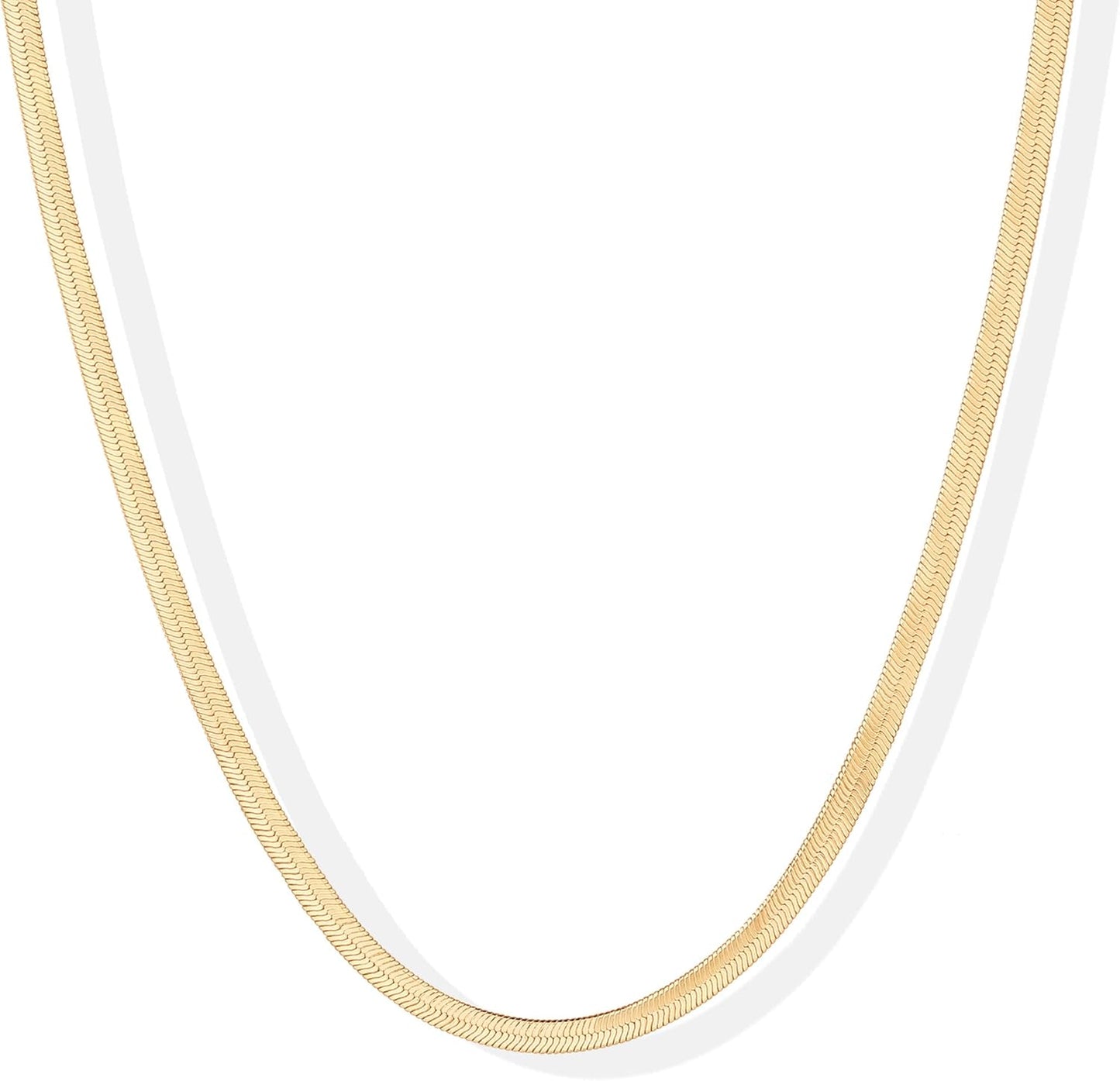 Manufacturer  PAVOI 14K Gold Plated Curb Paperclip Box Sphere Bead Snake Herringbone and Figaro Chain Adjustable Necklace  Necklace