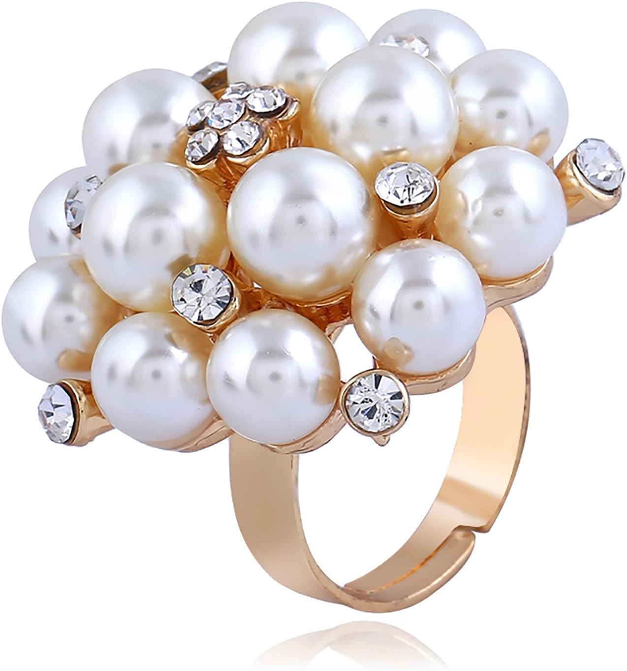 Manufacturer  Pearl Ring for Women Promise Stacking Pearl Rings Adjustable Open Pearls Finger Ring Trendy Personality Christmas Pearls Jewerly Prom Dress Jewerly   rings