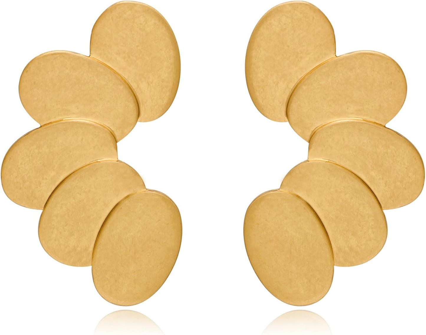 Manufacturer  Chunky Gold Statement Earrings For Women Gold Plated Sectored Flower Leaf Shell Angel Wing Earrings Large Stud Earrings Hypoallergenic Earrings  earring