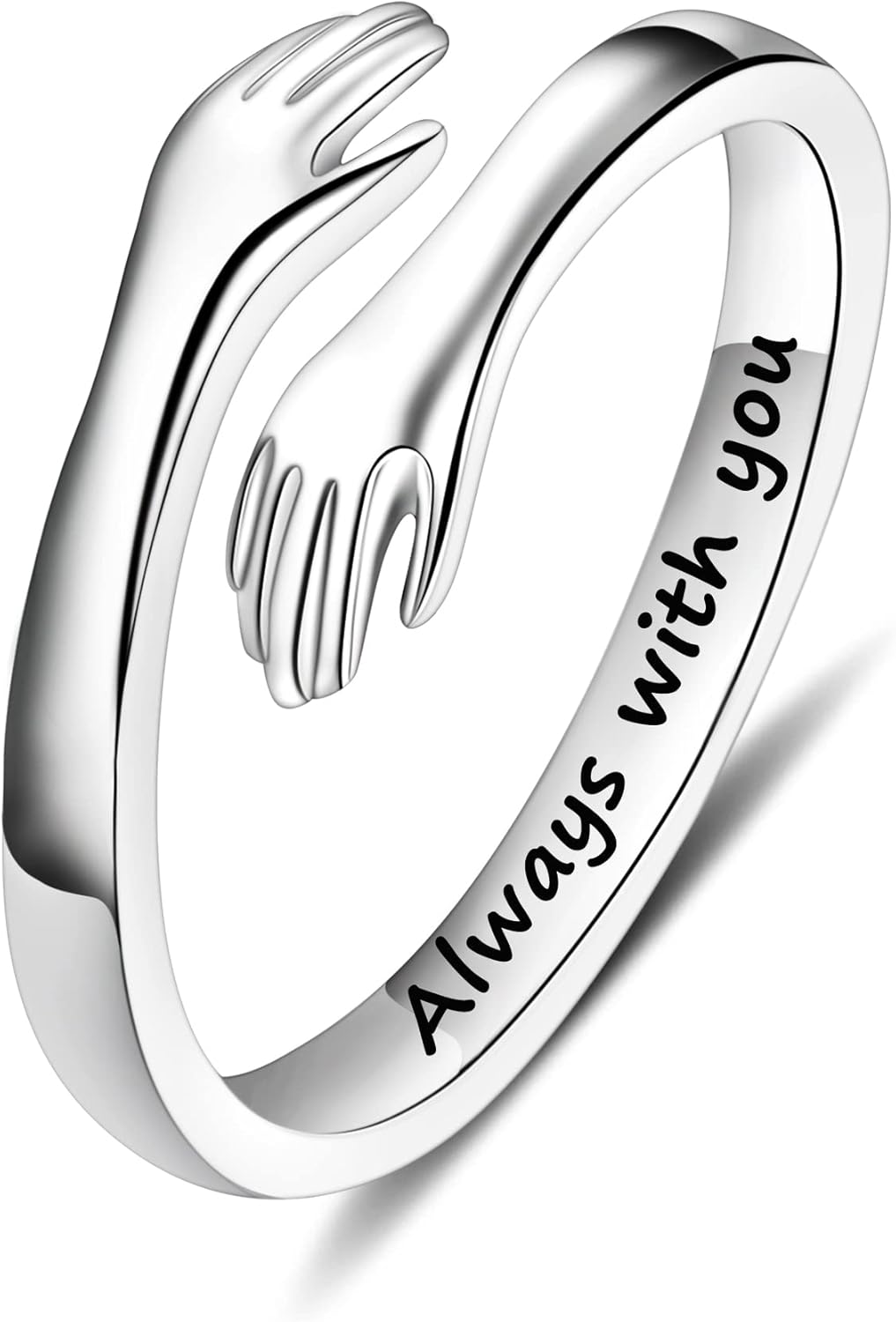 Manufacturer  Yesteel S925 Sterling Silver Hug Ring for Women Teen Girls, Adjustable Ring Jewelry Mothers Day Birthday Gifts for Daughters Mom Sister Wife Friends Grandma   rings