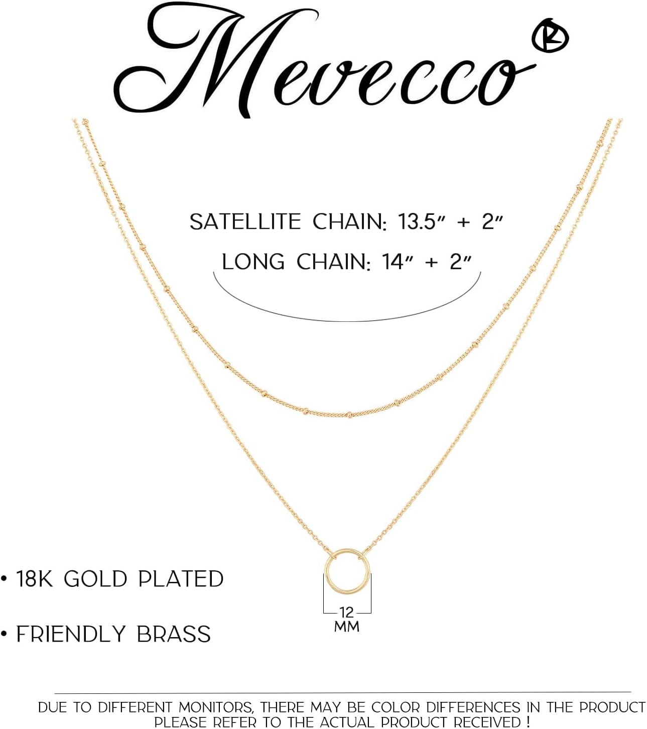 Manufacturer  MEVECCO Layered Heart Necklace Pendant Handmade 18k Gold Plated Dainty Gold Choker Arrow Bar Layering Long Necklace for Women  necklace